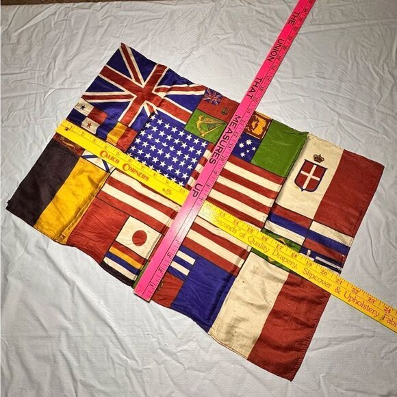 Antique WW1 Allies Armistice Day Flag of Flags Silk Commemorative Piece - Picture 4 of 9